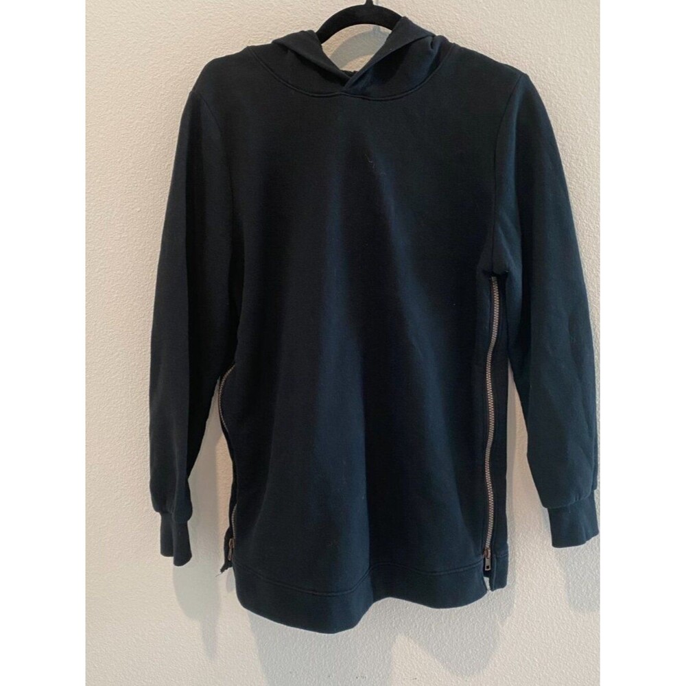 Isabel Ingrid + Isabel Black Side Zip Maternity Nursing Hoodie Sweatshirt M